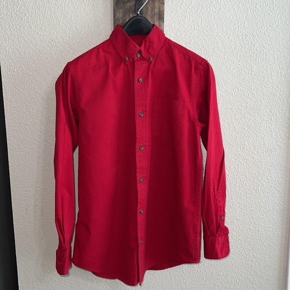 Class Club boys red long sleeve button down dress shirt - Picture 11 of 16